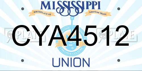 CYA4512 Mississippi License Plate