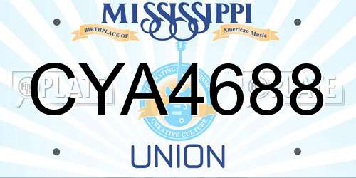 CYA4688 Mississippi License Plate