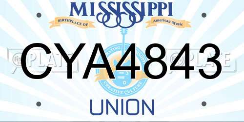 CYA4843 Mississippi License Plate