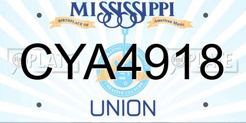 CYA4918 Mississippi License Plate