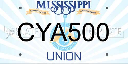 CYA500 Mississippi License Plate