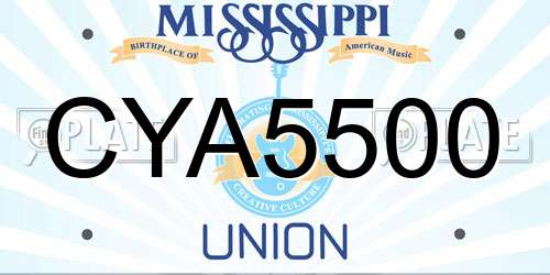 CYA5500 Mississippi License Plate
