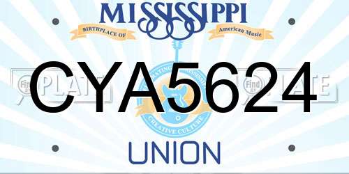 CYA5624 Mississippi License Plate