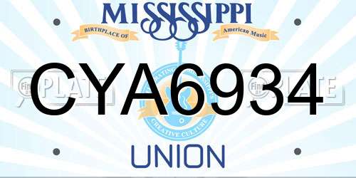 CYA6934 Mississippi License Plate