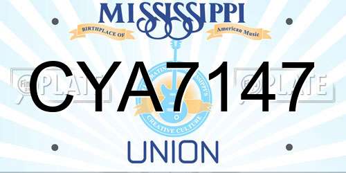 CYA7147 Mississippi License Plate