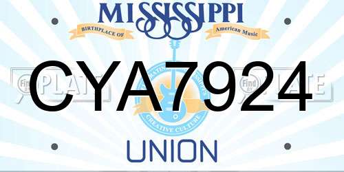 CYA7924 Mississippi License Plate