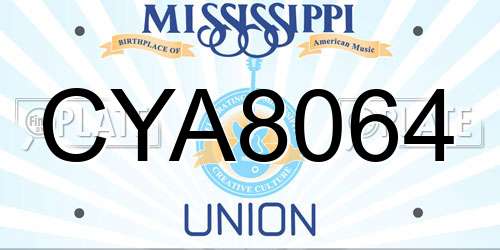 CYA8064 Mississippi License Plate