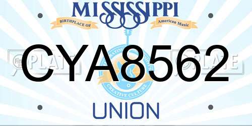 CYA8562 Mississippi License Plate