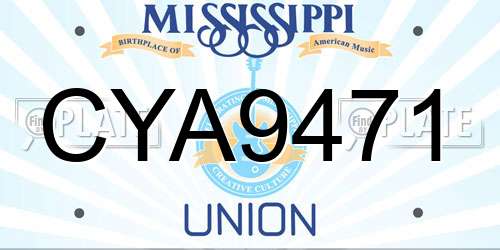 CYA9471 Mississippi License Plate
