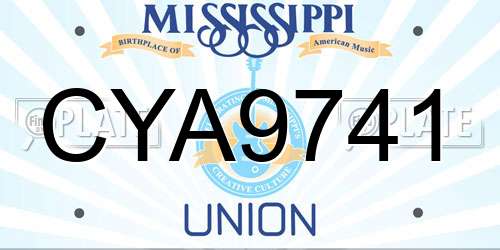 CYA9741 Mississippi License Plate