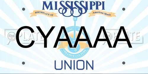 CYAAAA Mississippi License Plate