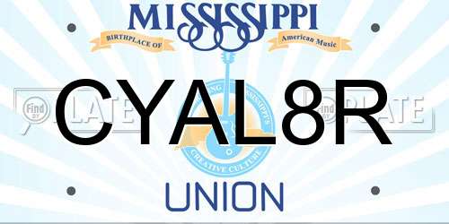 CYAL8R Mississippi License Plate