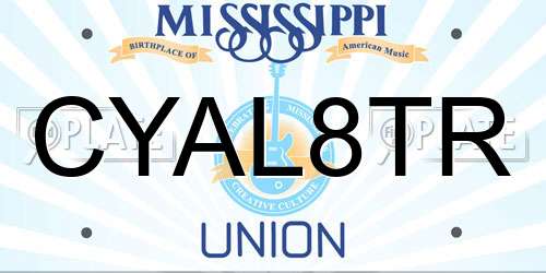 CYAL8TR Mississippi License Plate