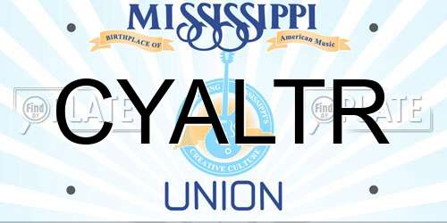 CYALTR Mississippi License Plate