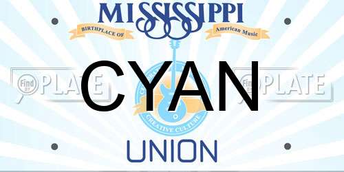 CYAN Mississippi License Plate