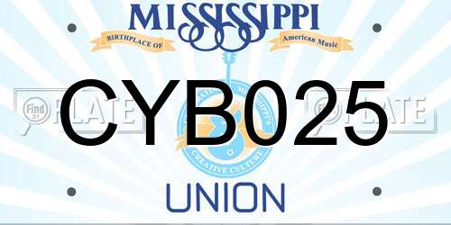 CYB025 Mississippi License Plate