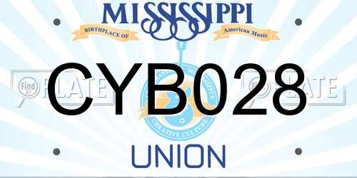 CYB028 Mississippi License Plate