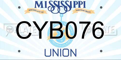 CYB076 Mississippi License Plate