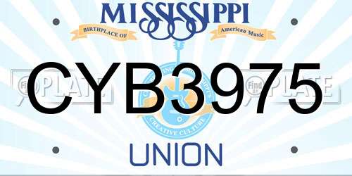 CYB3975 Mississippi License Plate