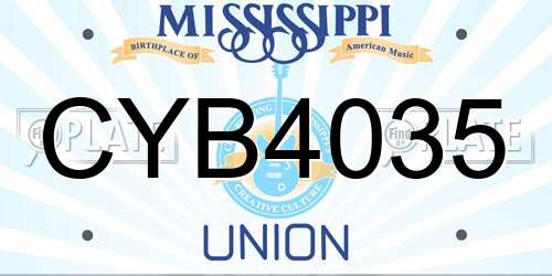 CYB4035 Mississippi License Plate