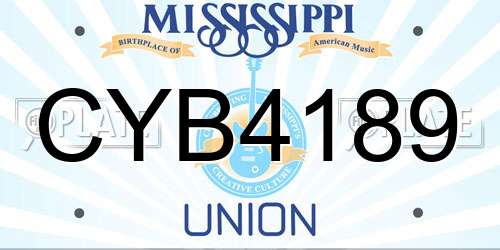 CYB4189 Mississippi License Plate
