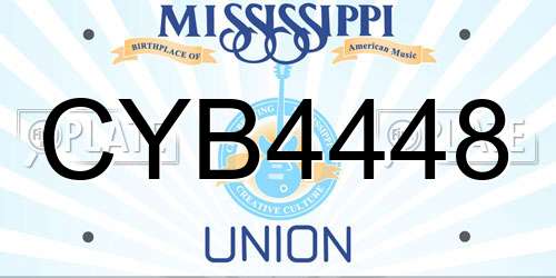 CYB4448 Mississippi License Plate