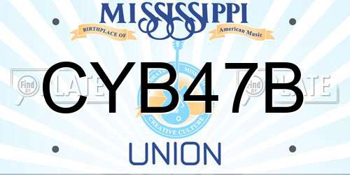 CYB47B Mississippi License Plate