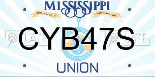 CYB47S Mississippi License Plate