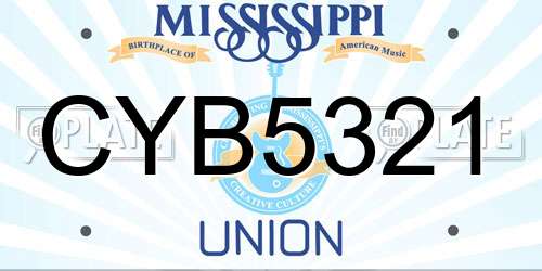 CYB5321 Mississippi License Plate