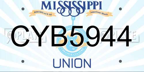 CYB5944 Mississippi License Plate