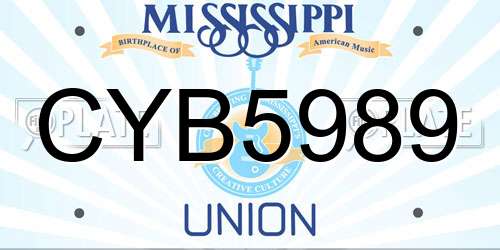 CYB5989 Mississippi License Plate