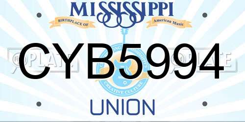 CYB5994 Mississippi License Plate
