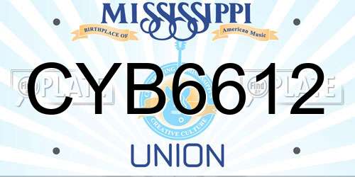 CYB6612 Mississippi License Plate
