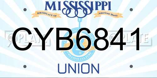 CYB6841 Mississippi License Plate