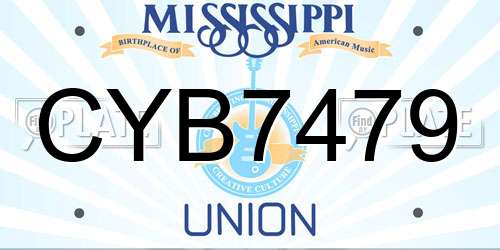 CYB7479 Mississippi License Plate