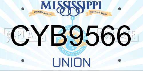 CYB9566 Mississippi License Plate