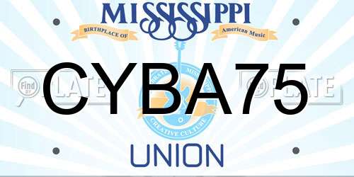 CYBA75 Mississippi License Plate