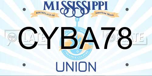 CYBA78 Mississippi License Plate
