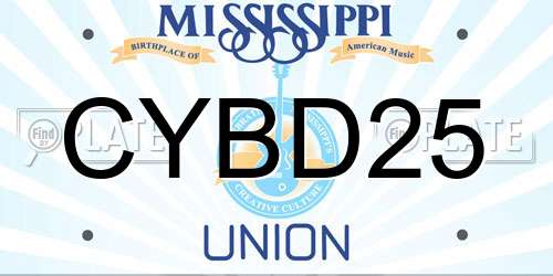 CYBD25 Mississippi License Plate