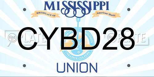 CYBD28 Mississippi License Plate