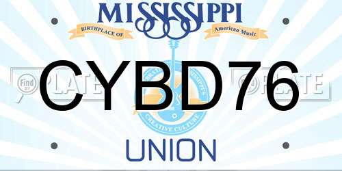 CYBD76 Mississippi License Plate