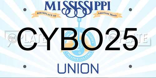 CYBO25 Mississippi License Plate