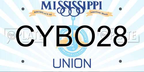 CYBO28 Mississippi License Plate