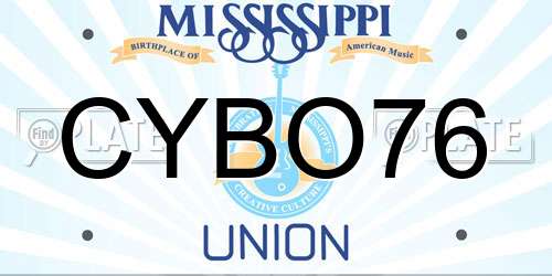 CYBO76 Mississippi License Plate