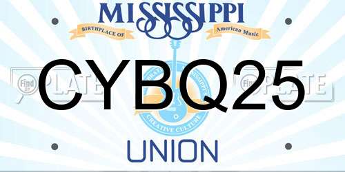 CYBQ25 Mississippi License Plate