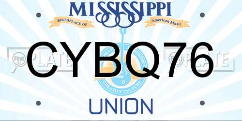 CYBQ76 Mississippi License Plate