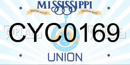 CYC0169 Mississippi License Plate