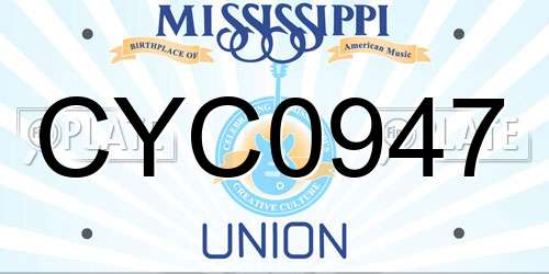 CYC0947 Mississippi License Plate