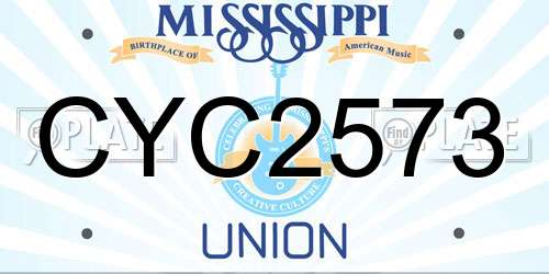 CYC2573 Mississippi License Plate