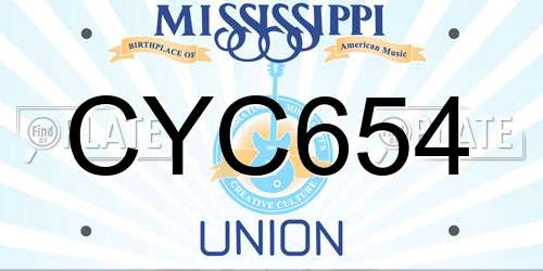 CYC654 Mississippi License Plate